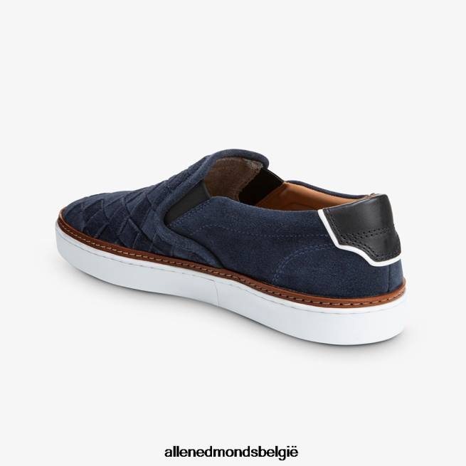 Heren Allen Edmonds alpha geweven slip-on sneaker zee marine suède HDSF45316