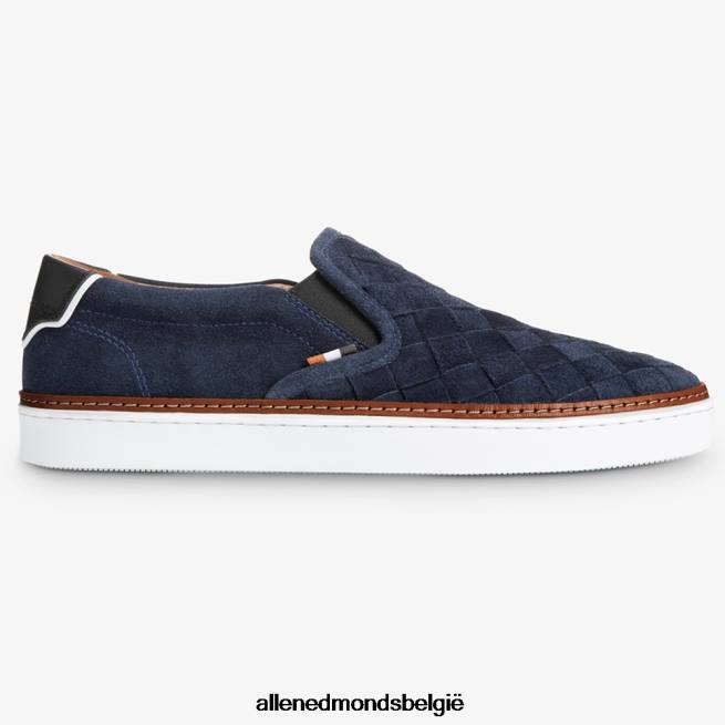 Heren Allen Edmonds alpha geweven slip-on sneaker zee marine suède HDSF45316