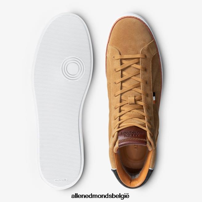 Heren Allen Edmonds alpha hoge sneaker lichtbruin suède HDSF4597