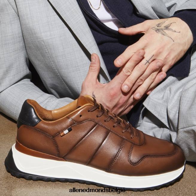 Heren Allen Edmonds lawson sneaker met veters kastanje leer HDSF45335