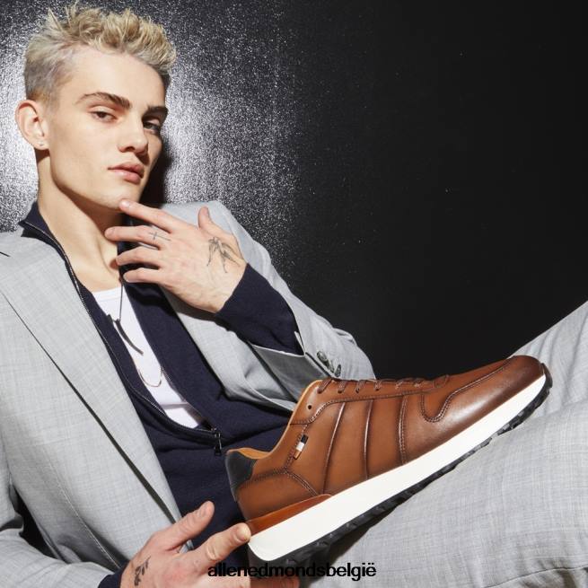 Heren Allen Edmonds lawson sneaker met veters kastanje leer HDSF45335