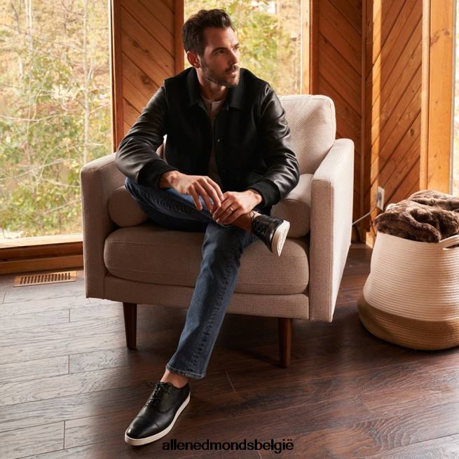 Heren Allen Edmonds park avenue oxford geklede sneaker zwart HDSF4561